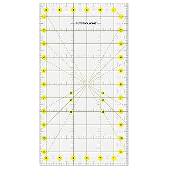 Quilting Ruler Acrylic Quilters Ruler for Easy Precision Cutting Fabric Paper, 6.5" x 12" for Quilting, Sewing & Crafts Template