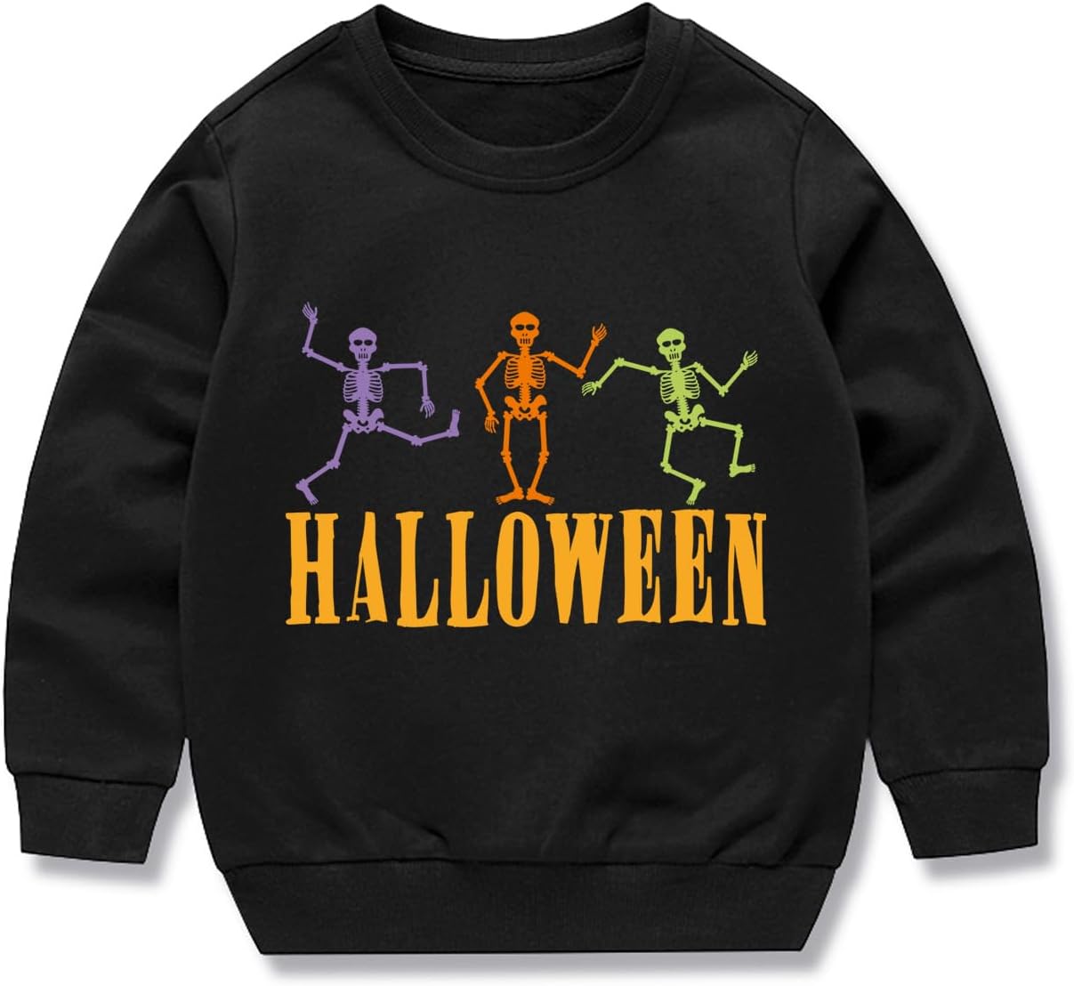 Toddler Halloween Sweatshirts Boys Girls Spooky Ghost Skeleton Pullover Long Sleeve T-shirt 2-7 Years