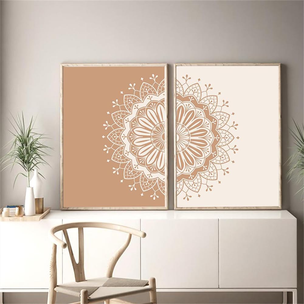 WUHBCZ Art Decor,Modern Canvas Poster Abstract Boho Wall Art Print Painting Mandala Picture for Living Room Bedroom Kitchen Office Home Decoration-30 * 50cm*2PCS (No Frame)