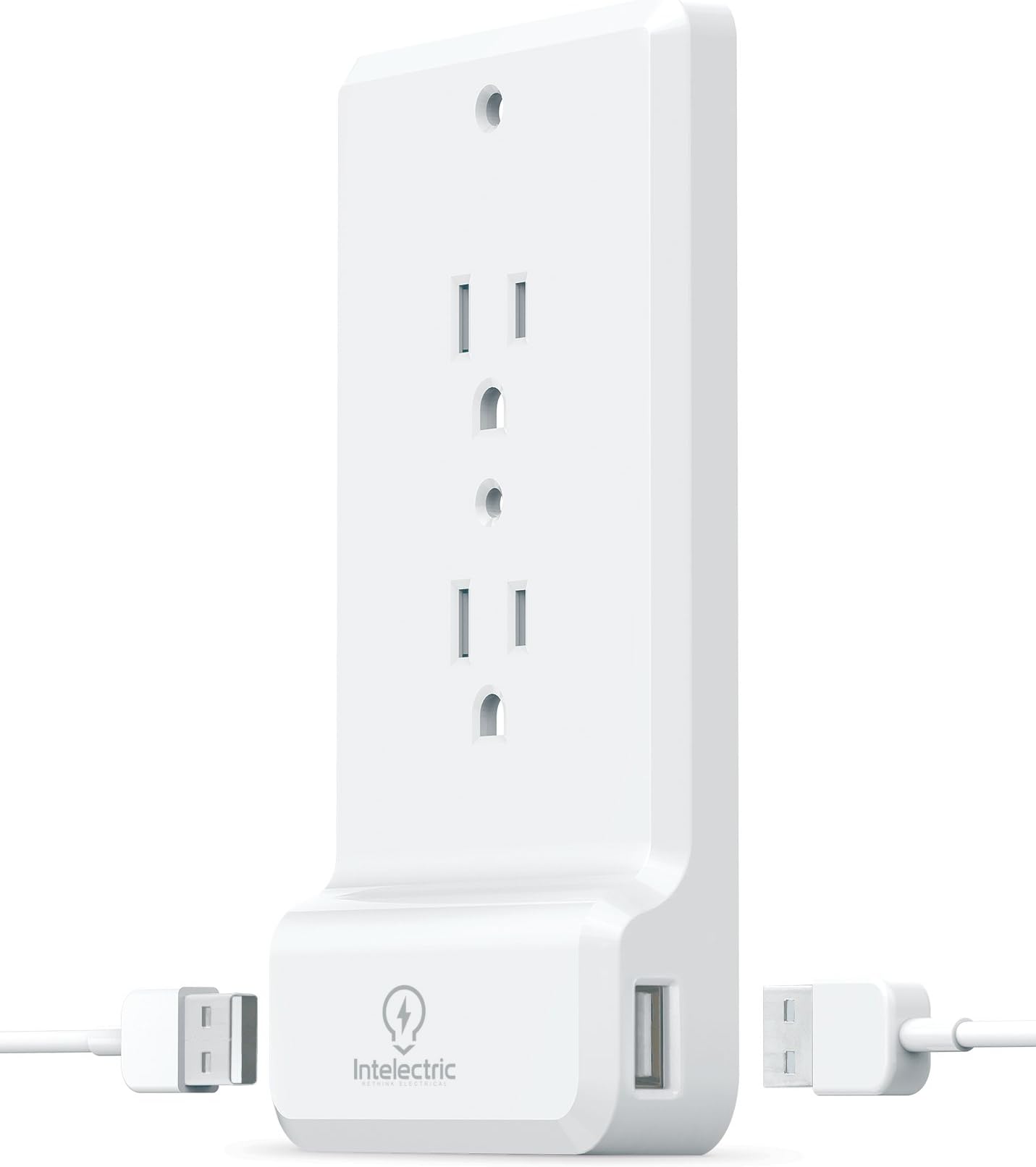 SlimSocket+ 3.1A - Smart Wall Plate Adapter with Dual USB Charging Ports (fits Easily Over All Standard outlets & installs in Seconds!) Easy-Outlet-USB-Upgrade: Solved!