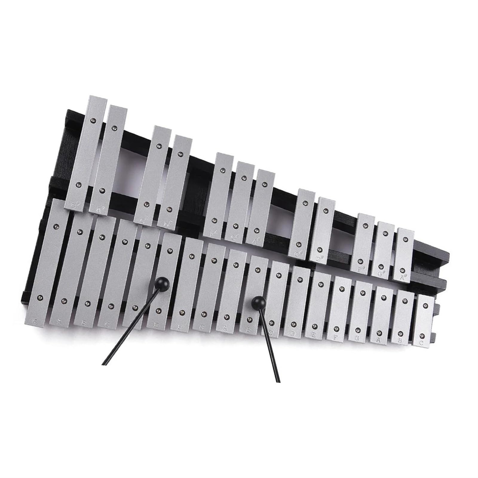 Xylophon 30-Noten-Glockenspiel Xylophon Faltbarer Holzrahmen Aluminiumstäbe Mit Tragetasche Percussion-Musikinstrumente