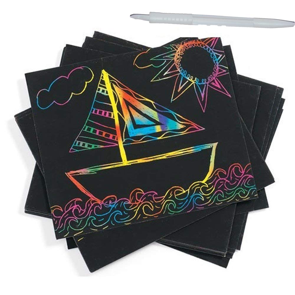 Vibgyor Vibes™ Latest Do it Yourself (DIY) Rainbow Art Scratch Paper