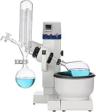 TECHTONGDA Rotary Evaporator with Automatic Lifting, 2L Lab Vacuum Evaporator, Laboratory Equipment Kit with Temperature LCD Display, Rotation Speed 20-200 RPM