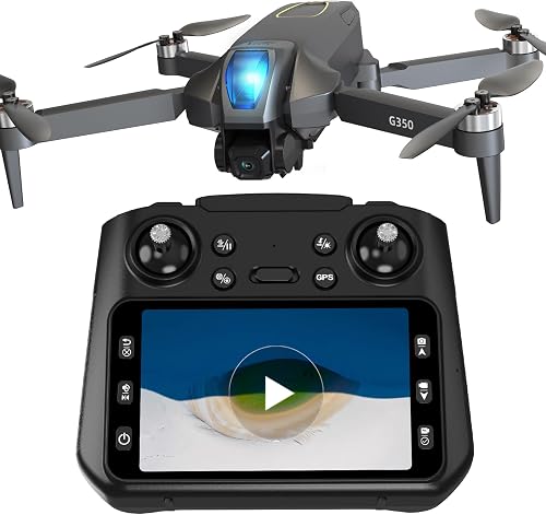 RC Drone with UHD Camera for Adults, GPS Drone with 4.5″LCD Screen Remote