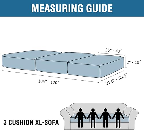 Miniatura 2 de H.VERSAILTEX Funda de cojín elástica de terciopelo para sofá, funda de cojín de felpa para silla, sofá biplaza o sofá, protector de muebles, cojín
