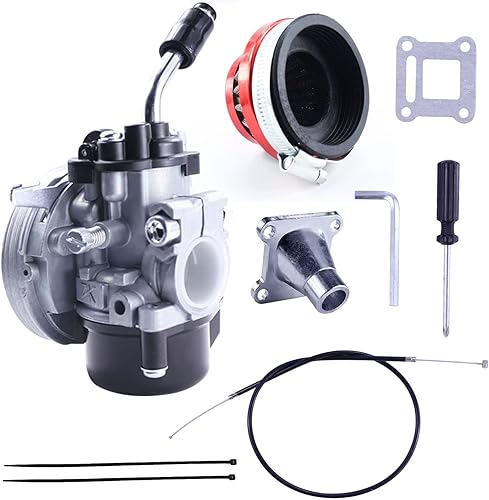 Miniatura 8 de Carburador de carreras de carbohidratos de 2 tiempos, 49 cc, 50 cc, 66 cc, 70 cc, 80 cc con filtro de aire para motor de 2 tiempos, motor de