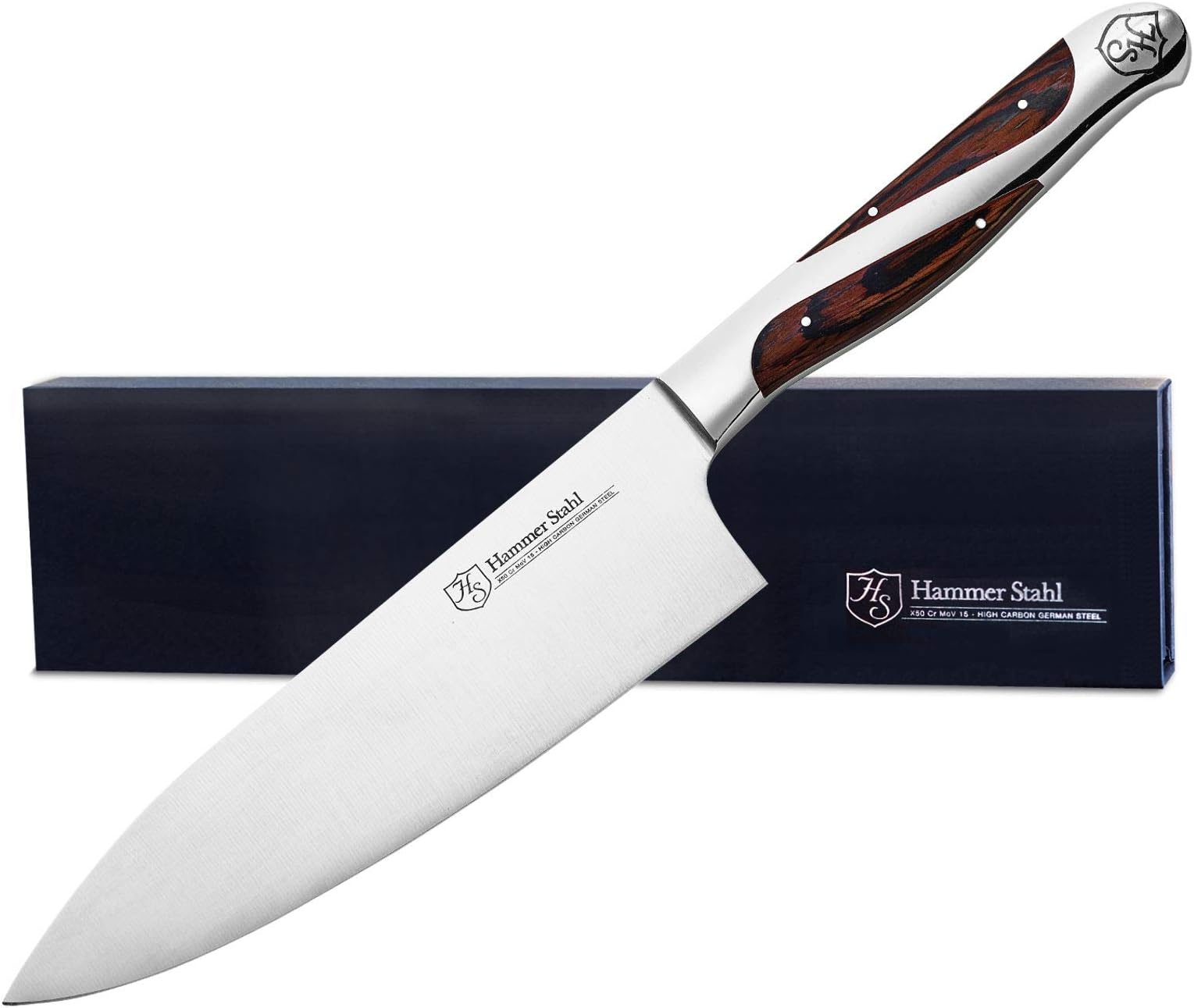6-Inch High Carbon Chef Knife | Versatile Cooking Knife for Chopping, Slicing & Precision Cutting | German Forged Sharp Kitchen Knife | Ergonomic Quad-Tang Pakkawood Handle & Gift Box