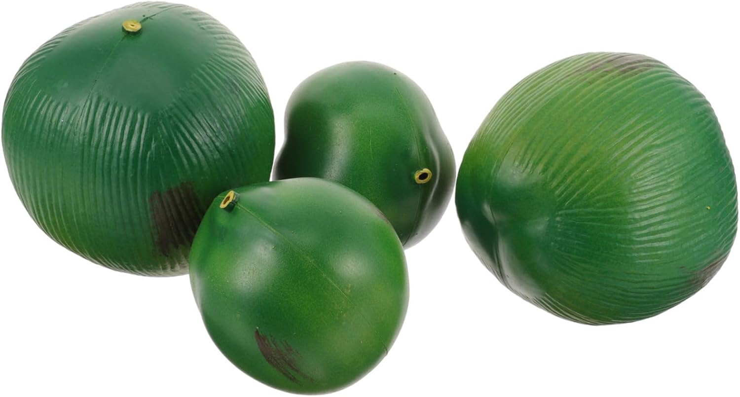Cabilock 8pcs Artificial Coconuts for Photography Props Lifelike Coconut Decorations for Farmhouse Parties and Creative Displays