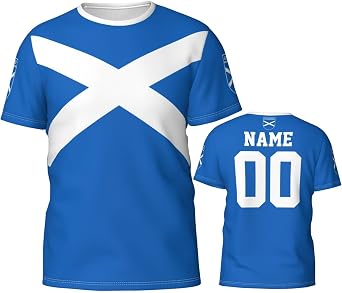 Custom Name Number Team Scotland Flag Emblem Mens Patriotic T Shirt 3D Tops Sport Soccer Shirts