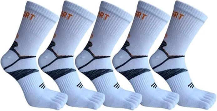 Finger Socks Tabi Socks Toe Alignment Hiking Men Flip Flop for Fitness5 Pairs white