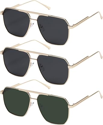 MASDUN Retro Oversized Square Polarized Sunglasses for Women Men Vintage Shades UV400 Classic Metal Sun Glasses