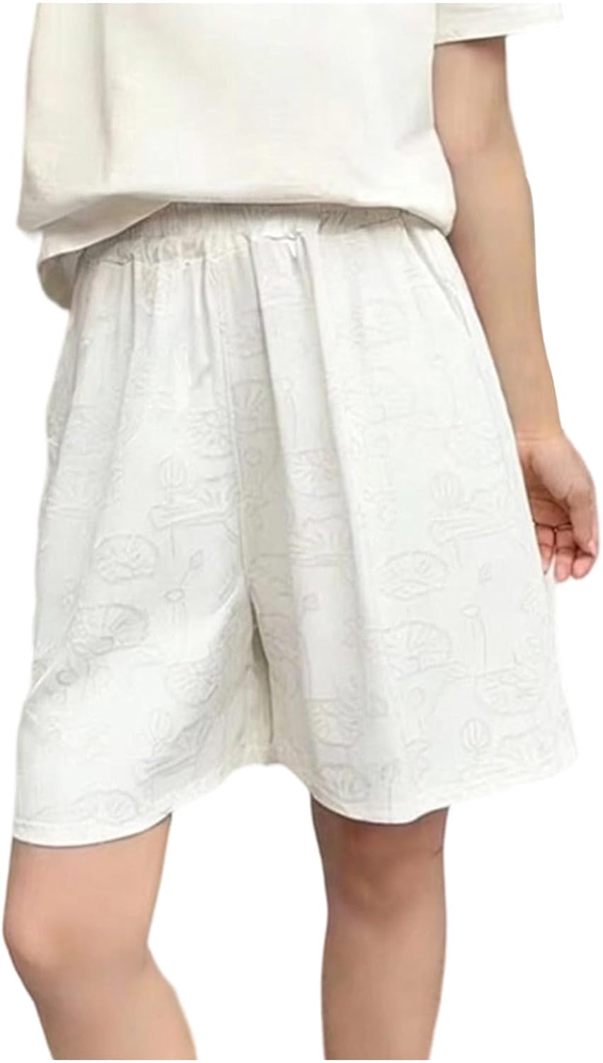 Fashion A-Line Flowy Shorts for Women:Casual Elastic Wasit Wide Leg Hiking Travel Outfits 2026 Summer Outfits