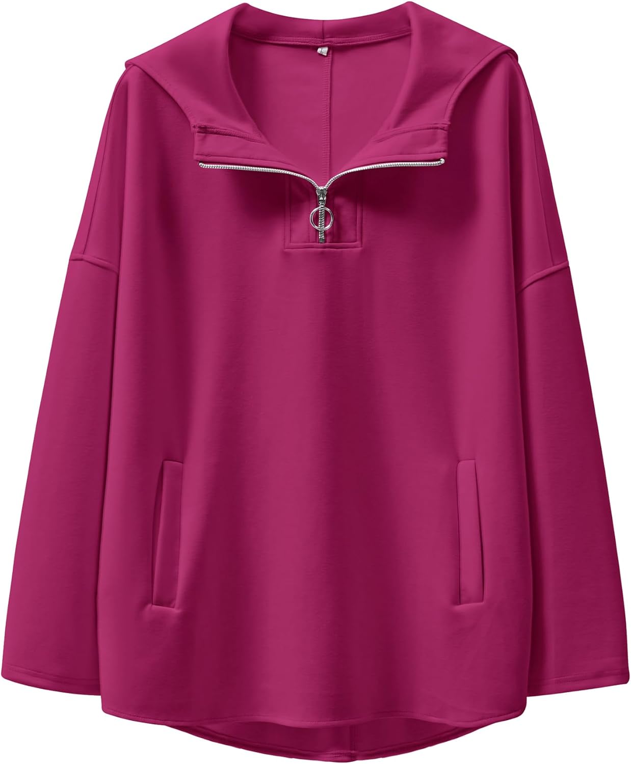 ANRABESS Womens Oversized Hoodie Quarter Zip Sweatshirts 2025 Fall Winter Tunic Pullover Top Trendy Teen Girls Preppy Clothes