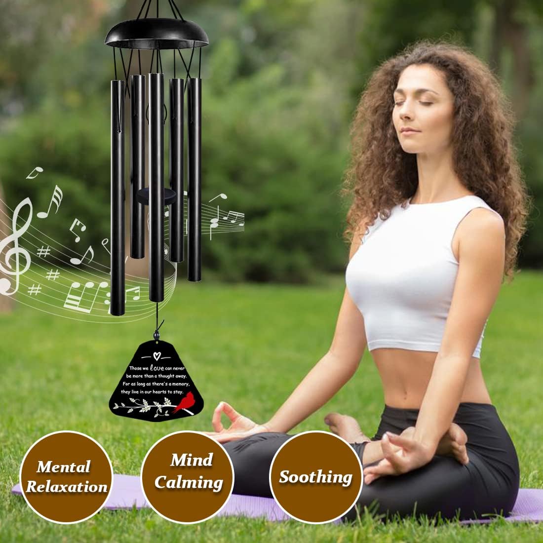 Memorial Wind Chimes,Sympathy Gift for Loss of Mother Father,30inch Sympathy Windchimes for Loss of Loved One,Cardinal Wind Chimes Outdoors Decor