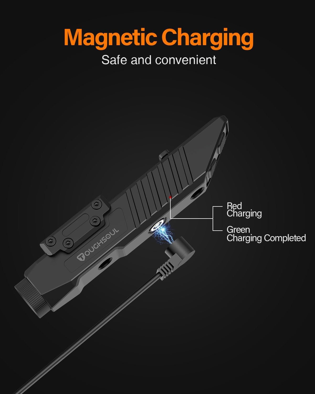TOUGHSOUL Hunting Flashlight Red Light, Low Profile Mlok Picatinny Mounted Portable Flashlight for Coyote Hog Varmint Night Hunt