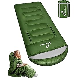 Sportneer 0 Degree Wearable Sleeping Bag for Adults & Kids - Walkable with Arm Zippers, Waterproof & Warm to 32F, Compact for Camping, Stadiums, Travel, Backpacking & Car Use
