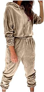 Yihaojia Tracksuit for Women Set 2 Piece Joggers Velour Jogging Sweat Outfits Hoodie and Sweatpants Set Women Clothing Womens Pajama Sets Sale
