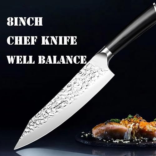 Miniatura 9 de Cuchillo de cocina pequeño de 3.5 pulgadas, afilado manual, 5Cr15Mov, cuchillo de fruta de acero inoxidable con espiga completa con 3 remaches en