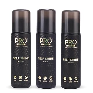PRO Self Shine Liquid Polish Combo (Pack of 3) | Contains Carnauba Wax for Instant Shine | Shoe Polish for Smooth Leather | Shoe Polish Combo of Black, Brown, and Neutral | (75ML)