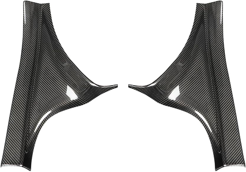 JSWAN 2pcs Real Carbon Fiber Car Door Pedal Kick Cover Fit for 11th Gen Civic Type R FL5 Typer Door Sill Cover Front and Rear Door Kick Panels Strip Overlay Accessories (2pcs Rear Door Gloss)