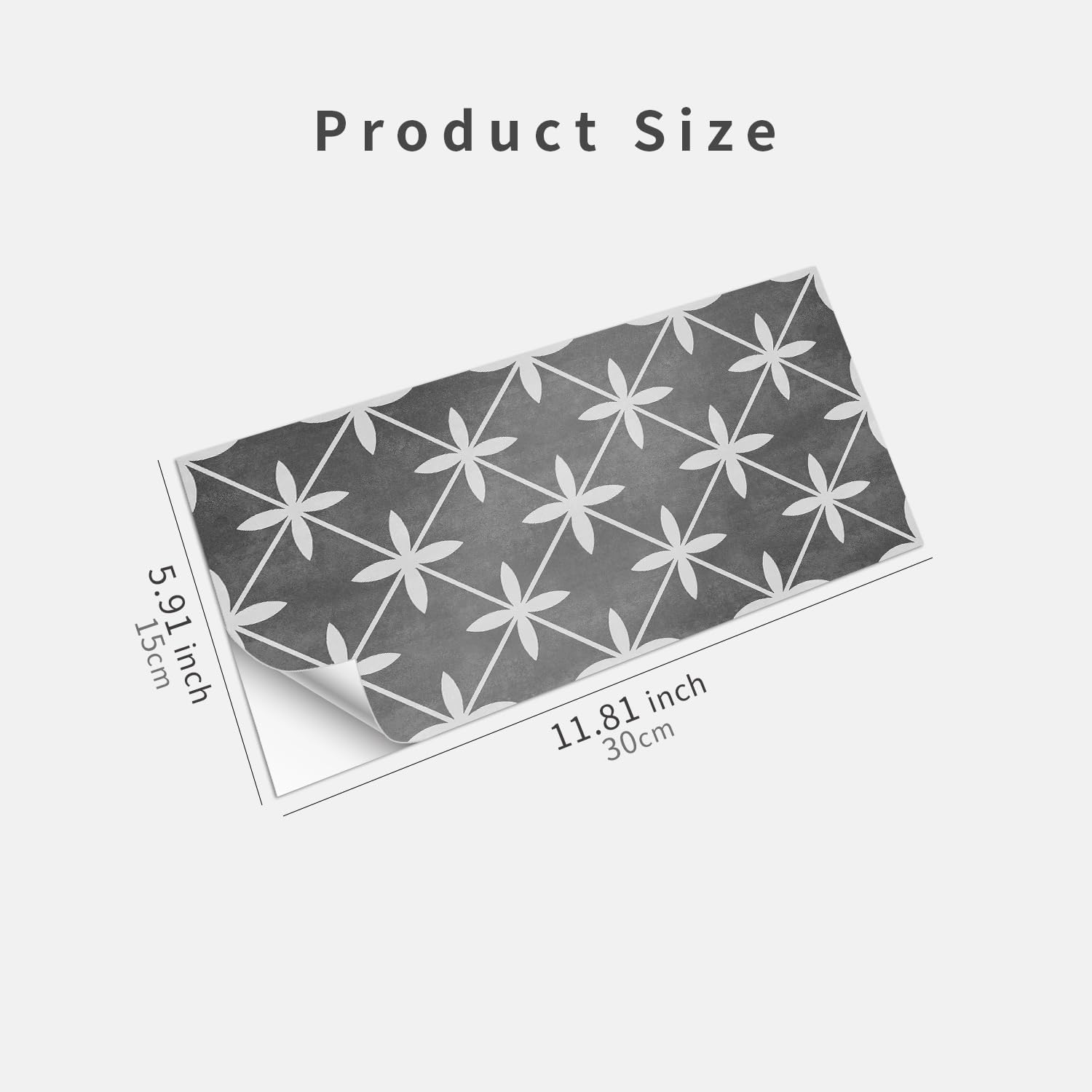 15PCS Peel and Stick Backsplash Wallpaper 5.91 x 11.81 inch Self-Adhesive Tile Stickers Removable PVC Skin-Friendly Tile Decals Decoration for Kitchen Bedroom Bathroom