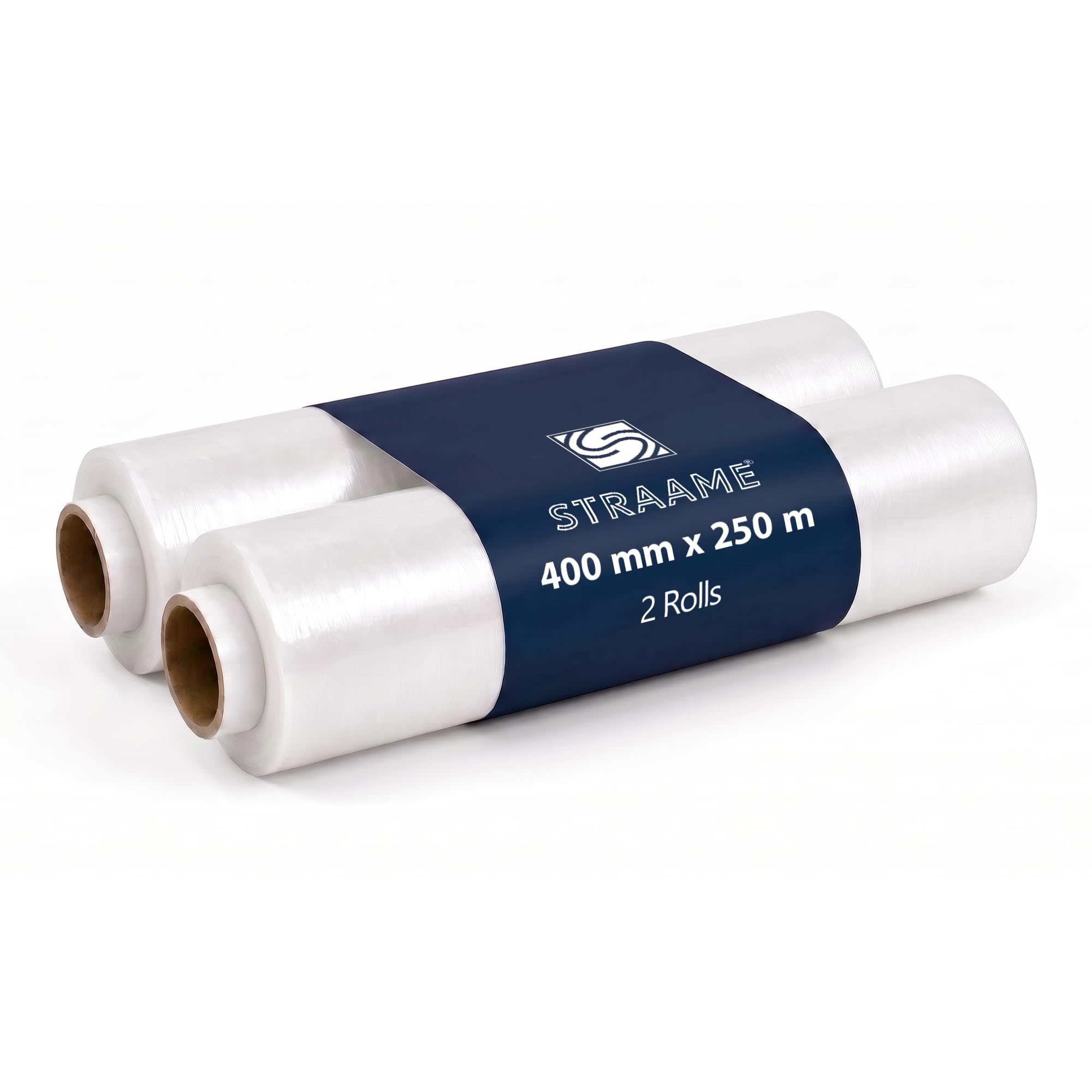 Straame Pallet Stretch Wrap 400mm x 250m, 17 Micron Clear Film, 2 Roll Pack