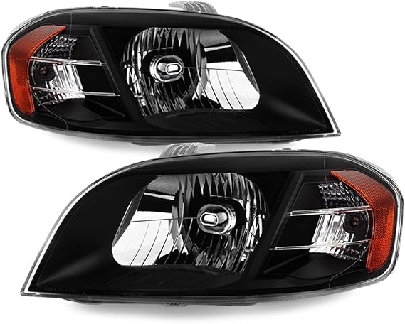 ACANII - For 2007-2011 Chevy Aveo 07-09 Pontiac G3 Wave Notchback Sedan Model Black Headlights Driver Passenger Side