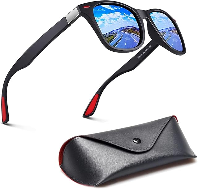 CUQOO Polarised Sunglasses for Men & Women  Premium Retro Sun glasses Unisex  100% UV protection Sunglasses for Driving, Fishing, Hiking, & Sport  Polarized Sunglasses Men & Women