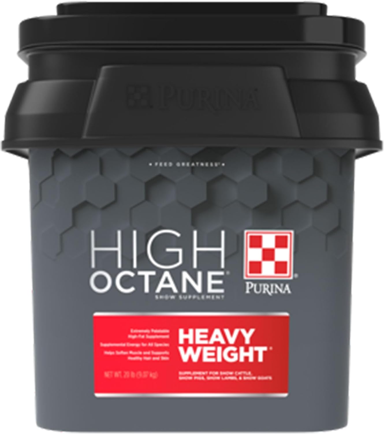 Purina | High Octane Heavy Weight | Topdress Show Feed Supplement for Livestock | 20 Pound (20 lb.) Pal
