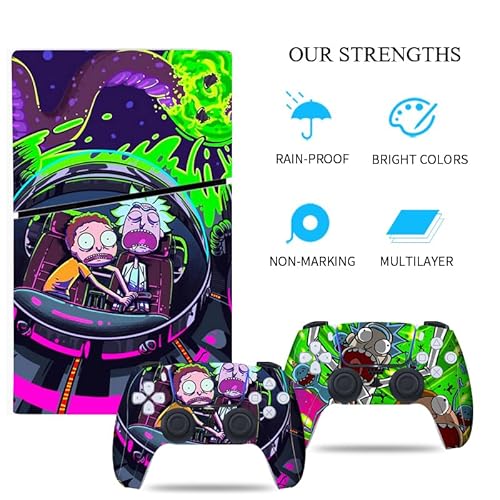 DREAMPASS Adequado para PS5 Slim Skin -CD Versão Disco Console e Controlador Acessórios Controlador