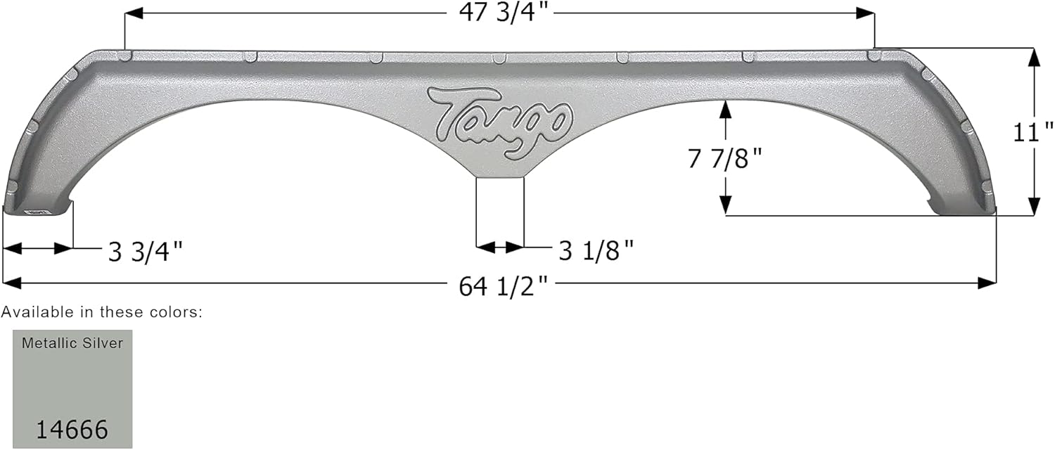 ICON 14666 Fender Skirt, Tandem, Pacific Coachworks, FS4666, Met Silver