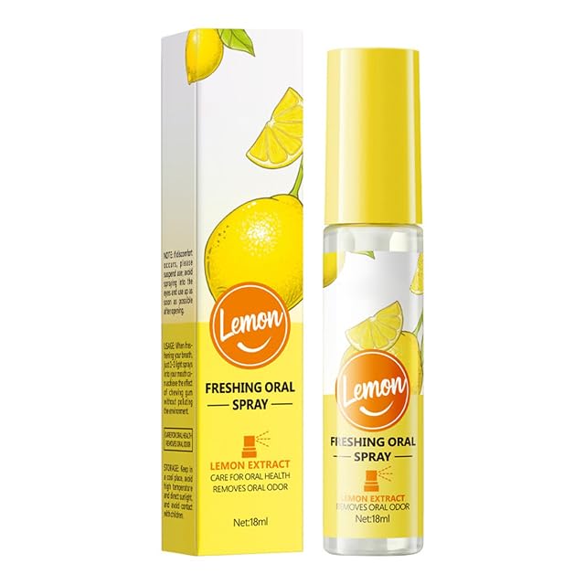 Fresh Breath Oral Spray for Adults Natural Fruit Plant Extract Portable Teeth Care for Dental Hygiene Lemon One
