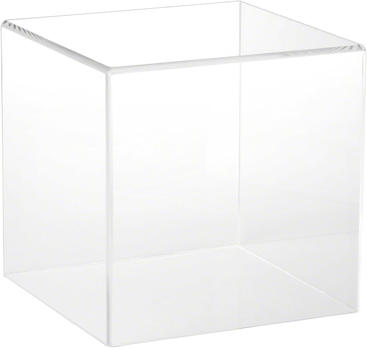 Plymor Clear Acrylic Display Case with Clear Base, 8" x 8" x 8"