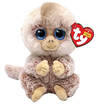 TY Beanie Bellie Stubby -Tan Monkey - 6 inch