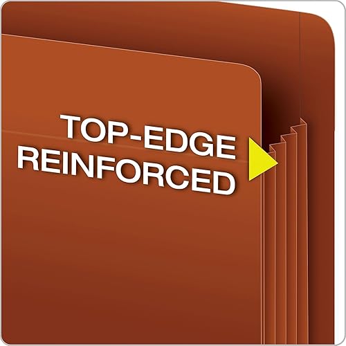 Miniatura 5 de Pendaflex 95363 - Bolsillos para archivos con pestañas finales de alta resistencia, corte recto, 1 bolsillo, carta, marrón (caja de 10), color rojo