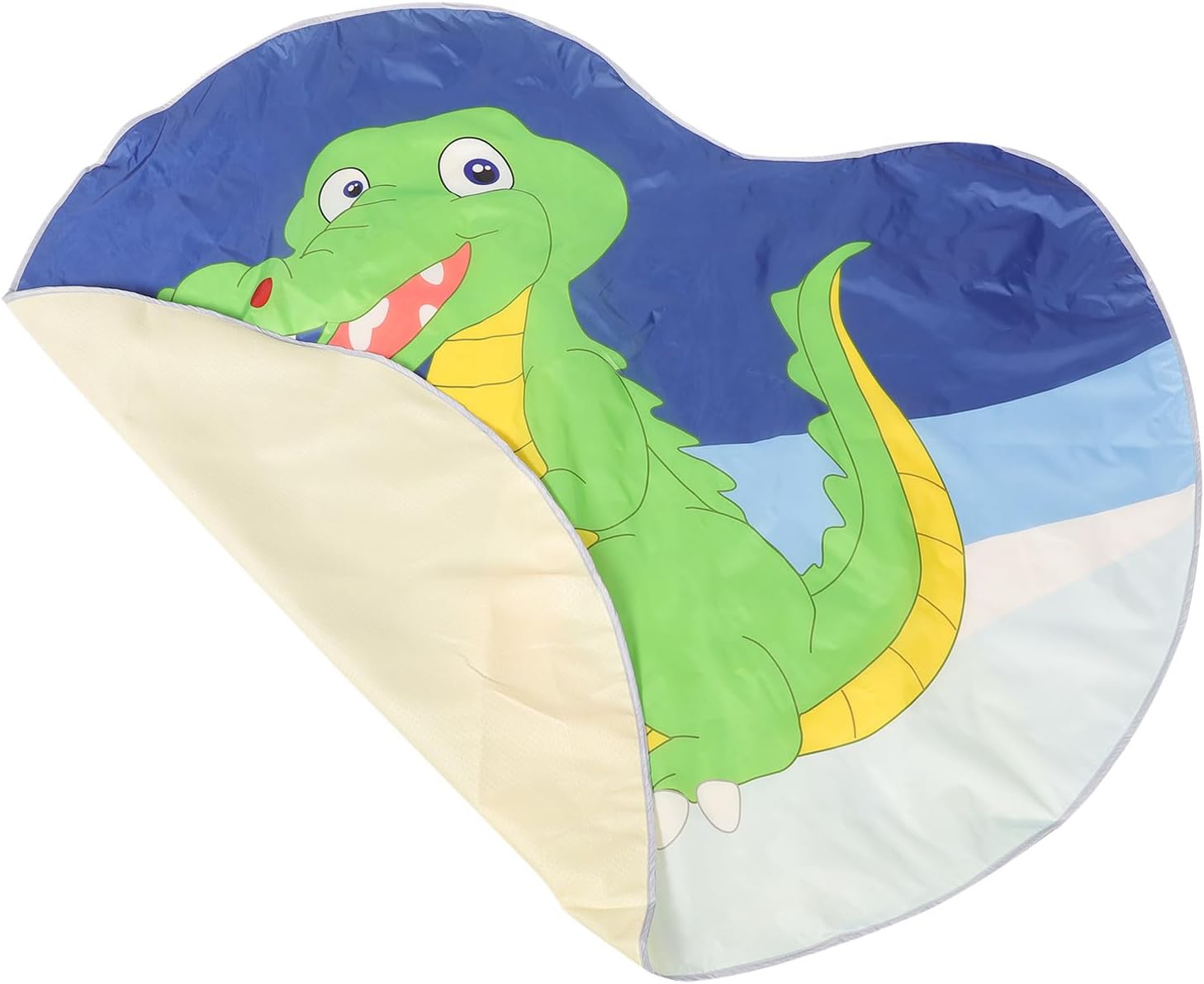 Cartoon Tent Rug for Kids, Green Polyester Playhouse Mat for Nursery