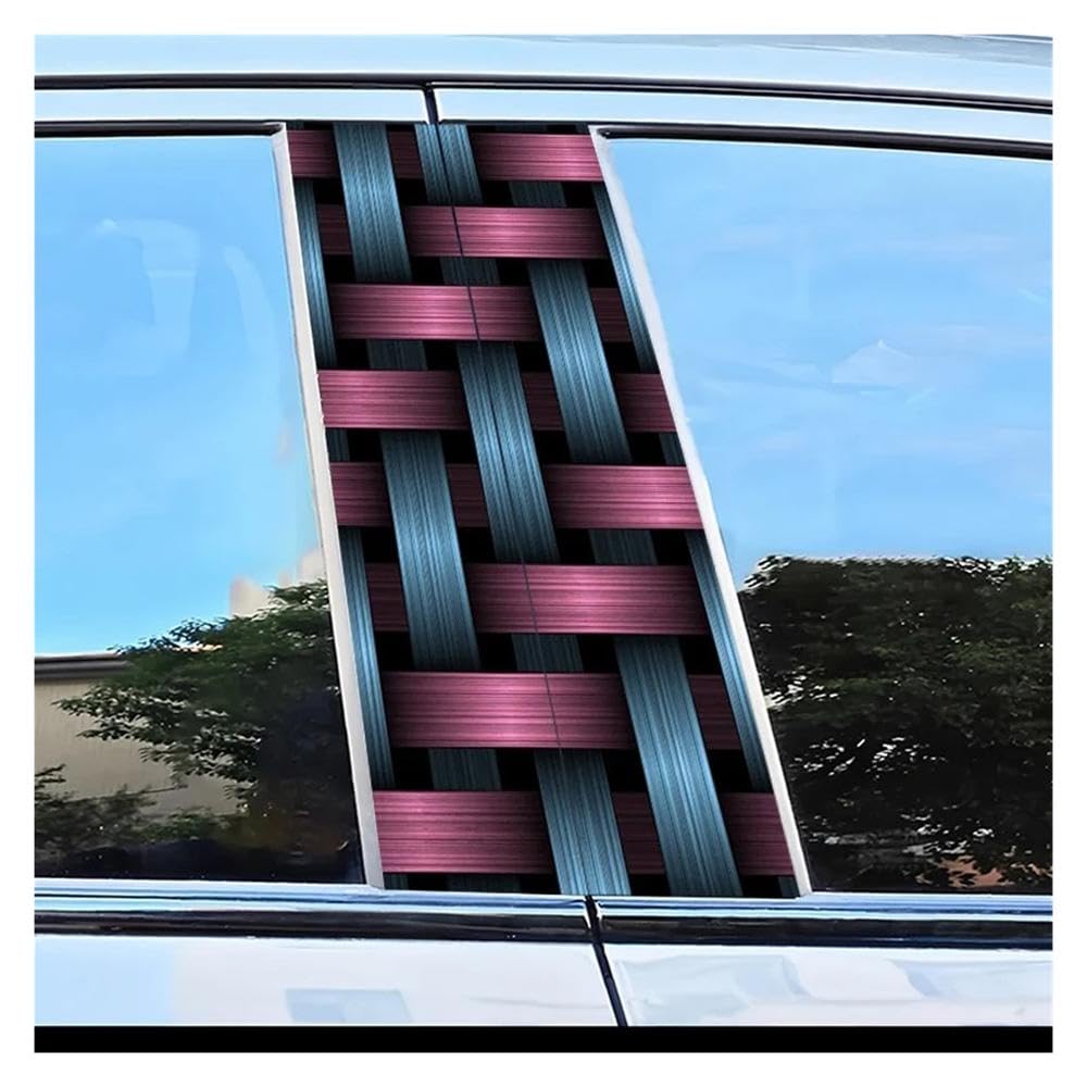 Dabhuoc One Color Car Parts 2Pcs Car Center Pillar Protection Stickers Weave Pattern Pattern Scratch Resistant Film