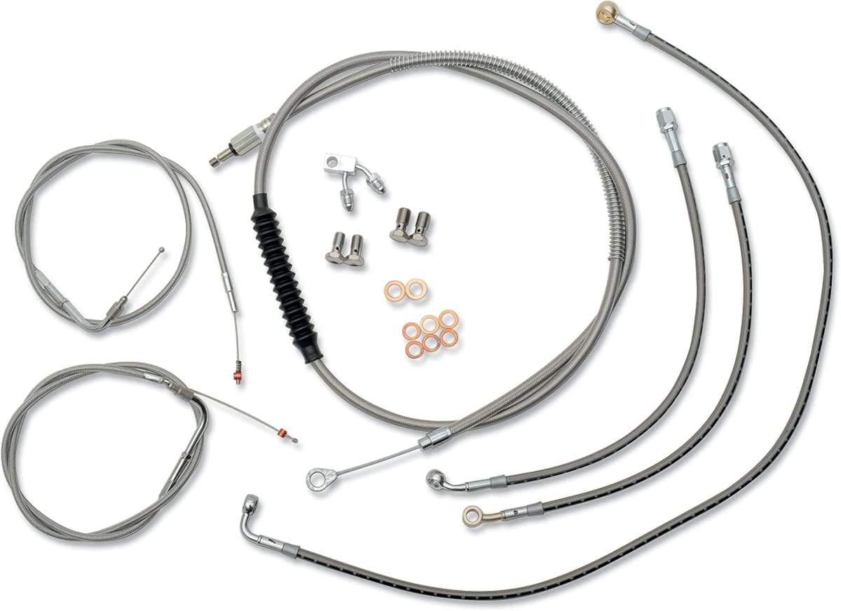 LA Choppers Stainless Cable/Brake Line Kit for 15"-17" Bars on Models with ABS LA-8150KT-16