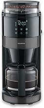 Severin Filter-Kaffeemaschine mit Glaskanne und Mahlwerk, 1,25L Füllmenge, bis zu 10 Tassen, Tropf-Stopp, intensives Aroma, automatische Abschaltung, LED-Display, 900W, dark inox, schwarz, KA 4830