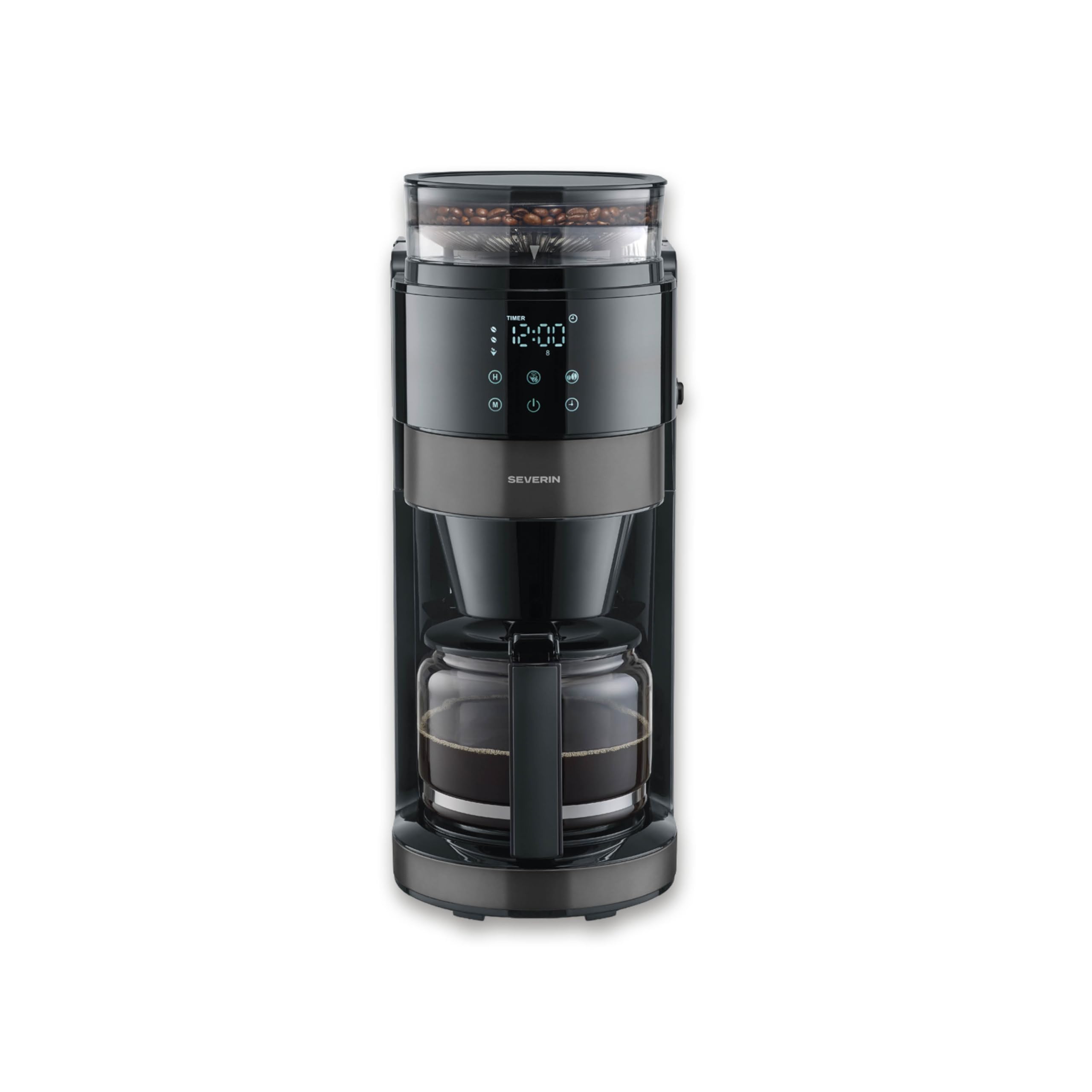 Severin KA 4830, machine à café filtre avec broyeur intégré, 1,25L, écran tactile