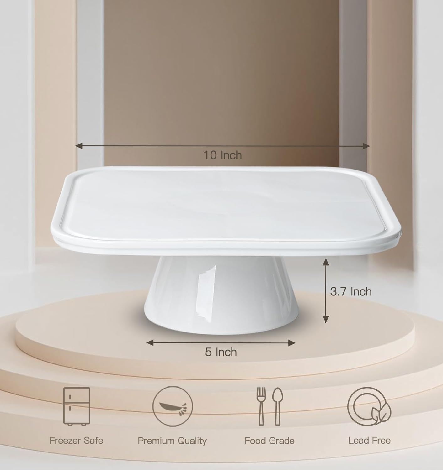 Cake Stands,White Cake Stand 5-in-1 Multi-Purpose Use,Wedding Cake Stand for Serving Platter,Fruit Plate Cake Pedestal Stand Display Dessert Stand for Birthday,Wedding,Party,Baby Shower (10 inch) - Image 2