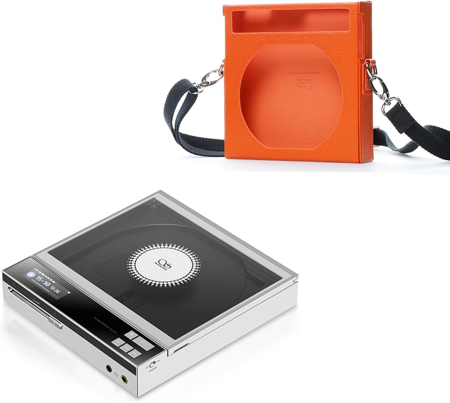 SHANLING EC Zero Portable CD Player with Leather Case, High-Definition Lossless HiFi EC Zero AKM Included Orange Protective Case