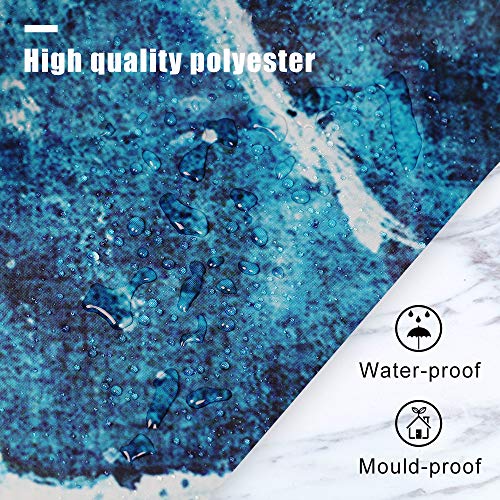 Final Friday Nautical Green Sea Turtles Beach Theme Fabric Shower Curtain Sets Bathroom Blue Ocean Decor with Hooks… - Image 4