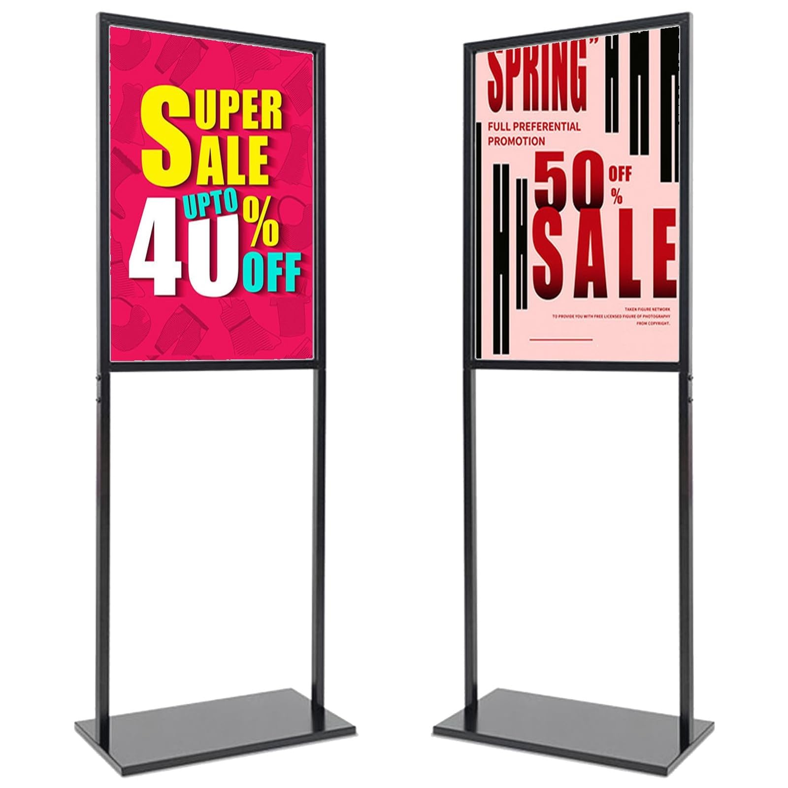 Double Sided Sign Stand Business & Store Sign Holders, Photo Display Board Waterproof Frames Pedestal Sign Holder,information Board(Black,50 * 70cm)