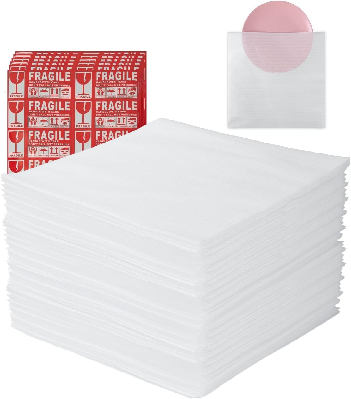 Moving supplies,50 Pack Cushion Foam Pouches, 16" x 16" Packing Supplies for Moving, Packing, Transportation and Storage, Incidental Fragile Stickers