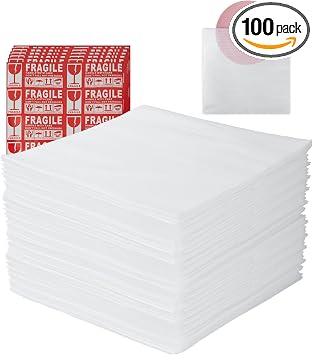 Moving supplies,50 Pack Cushion Foam Pouches, 16" x 16" Packing Supplies for Moving, Packing, Transportation and Storage, Incidental Fragile Stickers