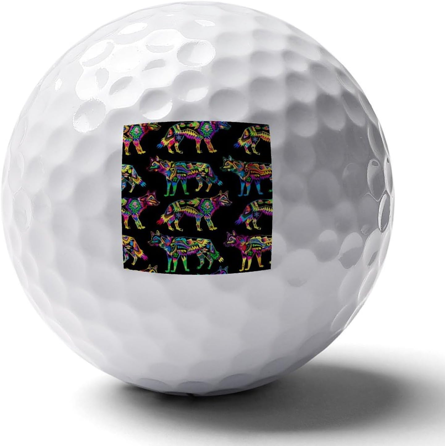 Neon Flower Wolf Practice Golf Ball Distance and Speed Gifts for Men Women Golfers