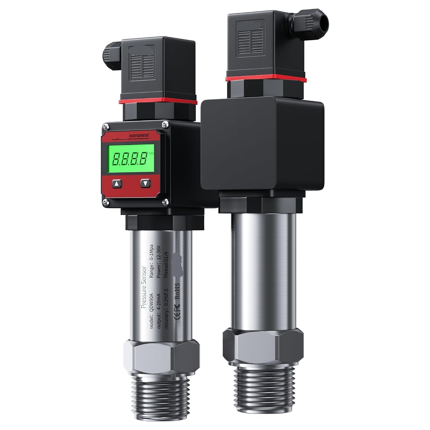 LCD Display 0-10v G1-4 Pressure Transmitter Water Gas Oil 10bar 20bar 200bar 600bar Negative Vacuum Sensor(0-1.6Mpa)