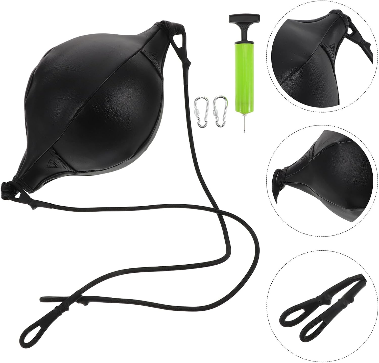 Milisten Double End Boxing Speed Bag Pu Reflex Training Ball with Rope Set for Hand-Eye Coordination Boxing Fitness Home Gym Reaction and Speed Training Equipment