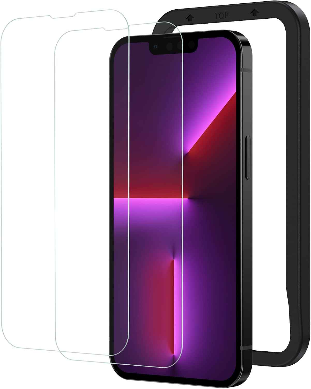 NIMASO Screen Protector for iPhone 13 Pro Max, [2Pack] 9H Hardness Anti-Scratch Anti-Fingerprints Bubble Free HD Tempered Glass Screen Protector for iPhone 13 Pro Max 6.7 Inch with Easy-Installation Tool